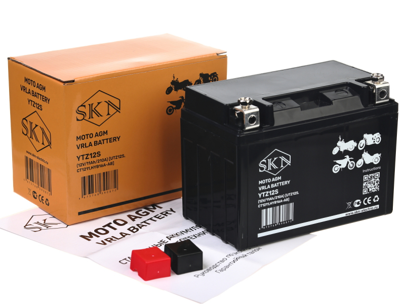 Аккумулятор стартерный для мототехники SKN YTZ12S (12V/11Ah/210A) [UTZ12S, CT 1211, HYB16A-AB] HV Market