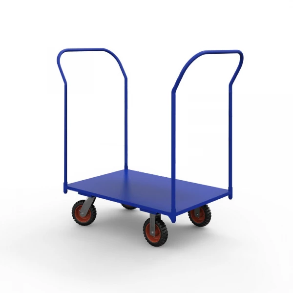 Тележка платформенная с двумя ручками ТЯ 1 основание (500х800) 125 черная резина