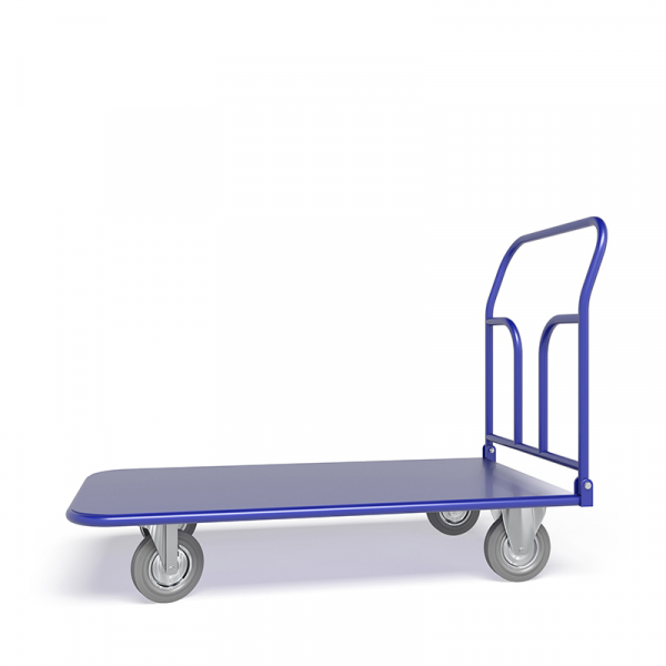 Тележка платформенная со складной ручкой ТПСР 5 М (700х1200) г/п 500 кг.200 серая резина HV Market