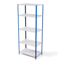 Стеллаж металлический ТС Лайт, синие стойки, 2500x1000x600 мм. Полки: 5 шт. металл (ТС 220100605с) HV Market