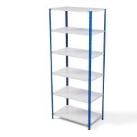 Стеллаж металлический ТС Лайт, синие стойки, 2500x1000x600 мм. Полки: 6 шт. металл (ТС 220100606с) HV Market