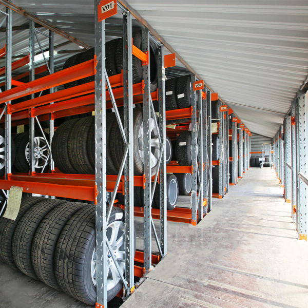 Две секции стеллажа металлического паллетного 3500х1800х1100 мм (70.1.5). Ярусы: пол+2