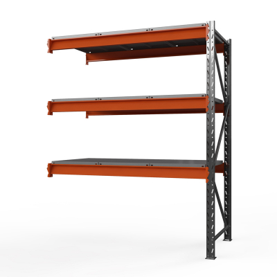 Секция приставная стеллажа металлического ОПТИМА, 4000х1250х785 мм. Полки: 3 шт. метал.