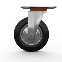 Колесная опора поворотная, колесо ⌀100 мм - пластик обрезиненный HV Market