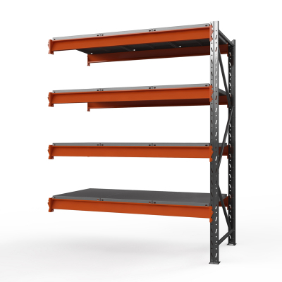 Секция приставная стеллажа металлического ОПТИМА, 3000х1250х785 мм. Полки: 4 шт. метал.