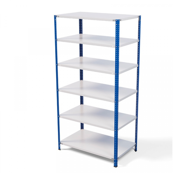 Стеллаж металлический ТС Лайт, синие стойки, 2200x1000x600 мм. Полки: 6 шт. металл (ТС 220100606с) HV Market