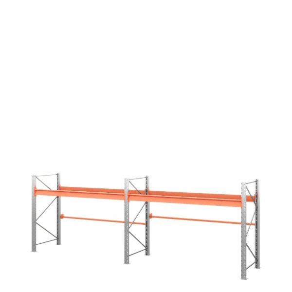 Две секции стеллажа металлического паллетного 2000х2700х1100 мм. Ярусы: пол+1 HV Market