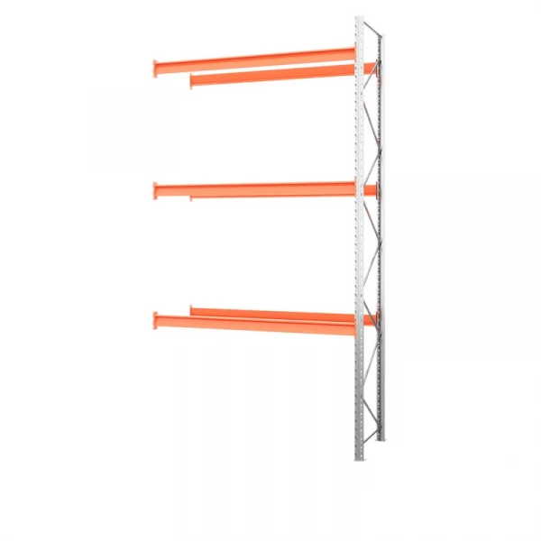 Секция приставная стеллажа металлического паллетного 4500х2700х1100 мм (85.1.5). Ярусы: пол+3 HV Market