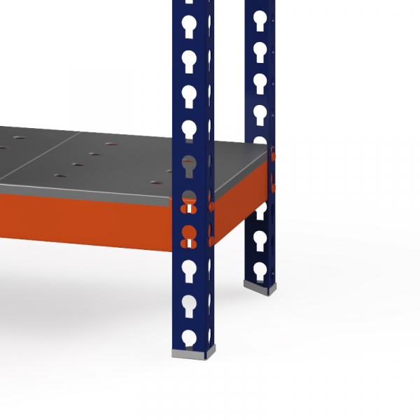 Стеллаж Профи Т (2000/1540/500), 3 яруса металл оц. перф., с усилителем HV Market