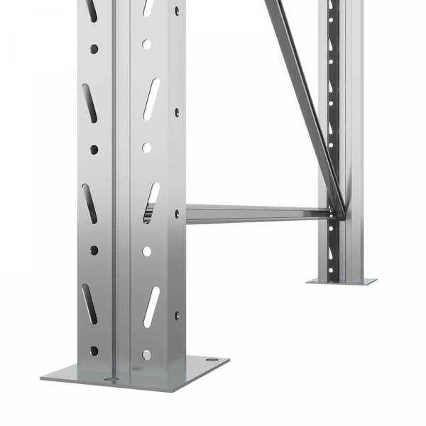 Секция приставная стеллажа металлического паллетного 4500х2700х1100 мм. Ярусы: пол+3 HV Market