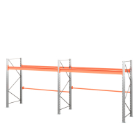 Две секции стеллажа металлического паллетного 2000х2700х1100 мм (70.1.5). Ярусы: пол+1 HV Market