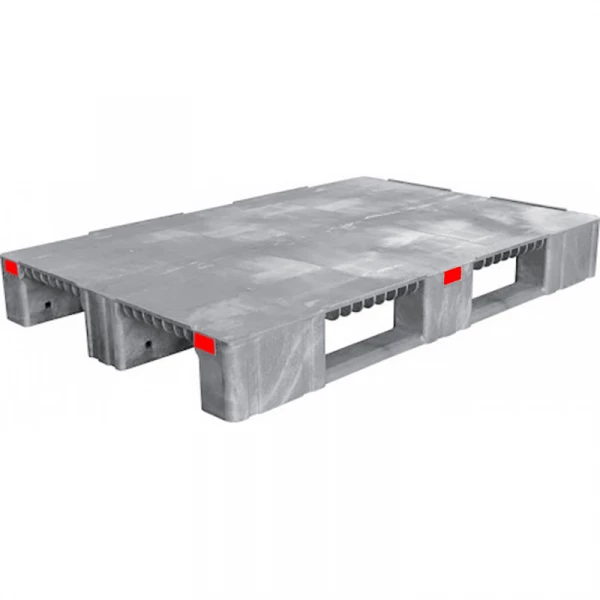 Поддон пластиковый TR 1208-1-1 (1800/6000/1500кг, 1200x800x150мм, усиленный сплошной на полозьях, окрашенный, серый) HV Market