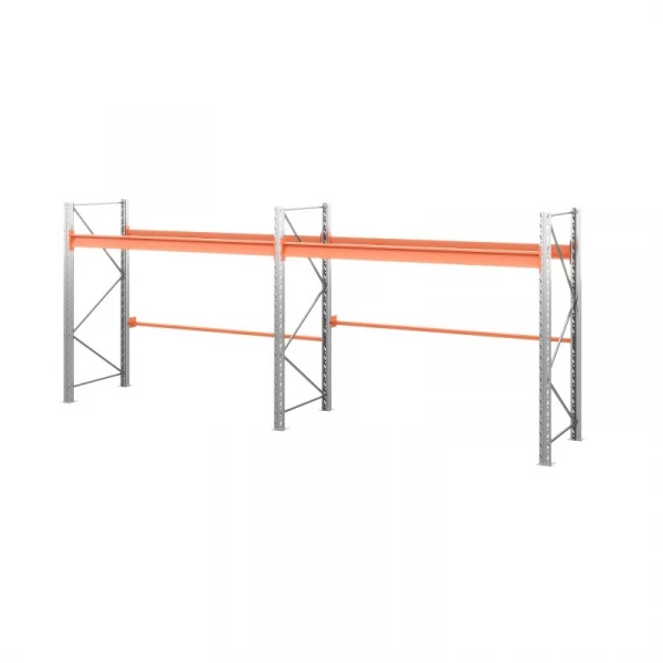 Две секции стеллажа металлического паллетного 2000х1800х1100 мм (85.1.5). Ярусы: пол+1 HV Market