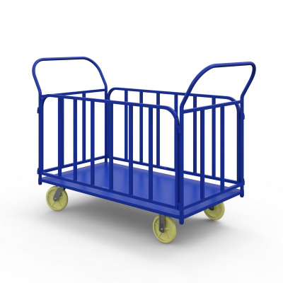 Тележка платформенная с трубчатыми бортами ТБ 6 (800х1200)г/п 400 кг.150 чугун/полиуретан HV Market