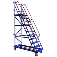 Лестница передвижная, десять ступеней ЛС 10 (670х1854х2930) без колес HV Market