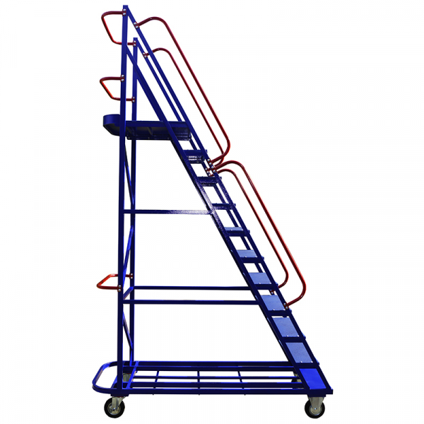 Лестница передвижная, десять ступеней ЛС 10 (670х1854х2930) без колес HV Market