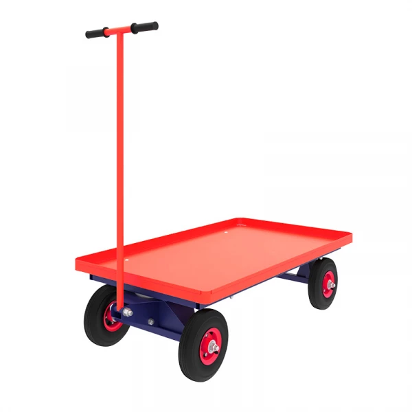 Тележка платформенная с поворотной осью ТПО 5 (700х1200) г/п 450 кг.колеса пневматичекие 250 мм HV Market