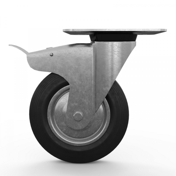 SCb 200 колесо пром.пов.с тормозом (11200В, Ч.Р.)