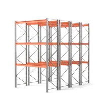 Стеллаж двойной глубины 4500х2700х1100 мм. Уровни хранения: пол+3 (1800 кг на ярус) HV Market