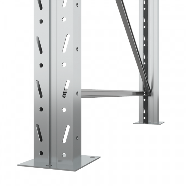 Стеллаж двойной глубины 4500х2700х1100 мм. Уровни хранения: пол+3 (1800 кг на ярус) HV Market