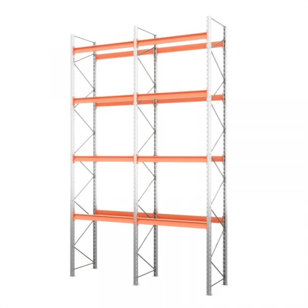 Две секции стеллажа металлического паллетного 6000х1800х1100 мм (85.1.5). Ярусы: пол+4 HV Market