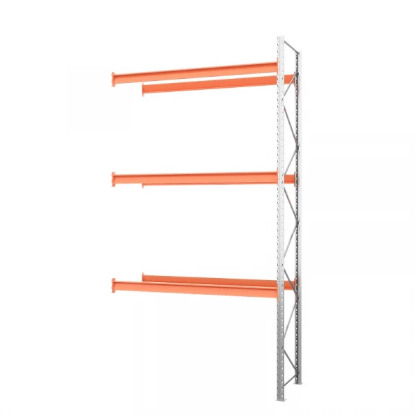 Секция приставная стеллажа металлического паллетного 5000х2700х1100 мм. Ярусы: пол+3 HV Market