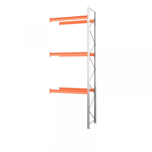 Секция приставная стеллажа металлического паллетного 4500х1800х1100 мм (85.1.5). Ярусы: пол+3 HV Market