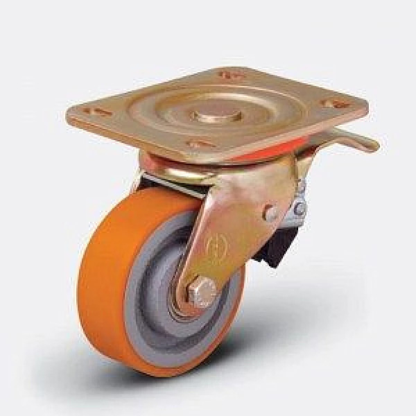 Колесо большегрузное полиуретановое ED01 VBP ⌀ 125 F поворотное с тормозом