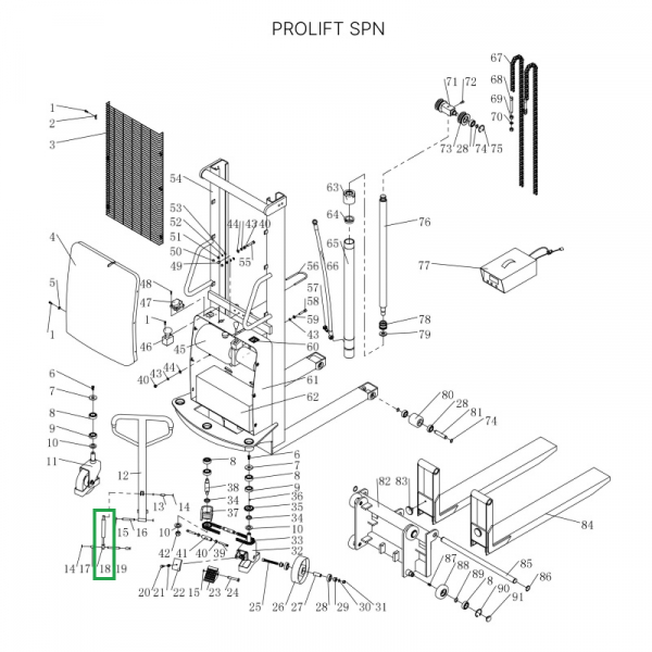Амортизатор ручки для штабелеров SPN HV Market