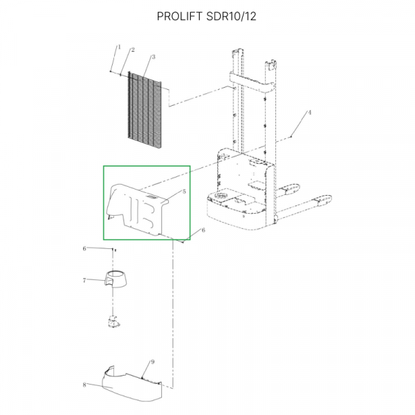 Кожух моторного отсека верхний для штабелеров SDR1-1,2 т, SDR1635 HV Market