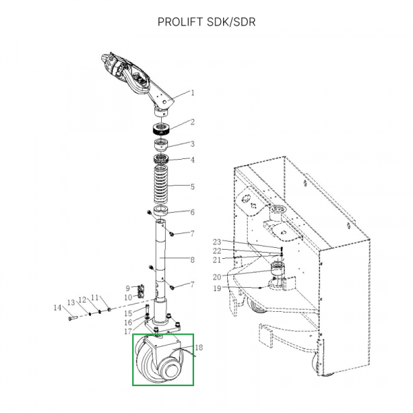 Ведущее колесо для штабелеров SDR1545S/1645/1635/2045, SDK1645/1656/2045 HV Market