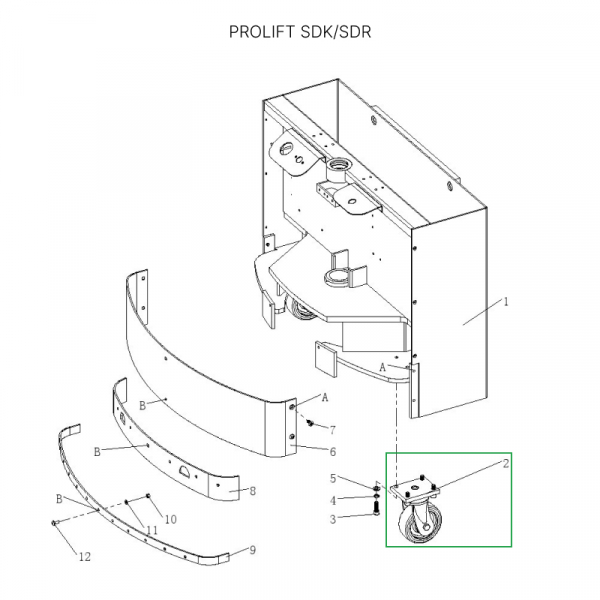 Опорное колесо в сборе с поворотной опорой для штабелеров SDR1536/1545S/1645/1656/2036/2045, SDK HV Market